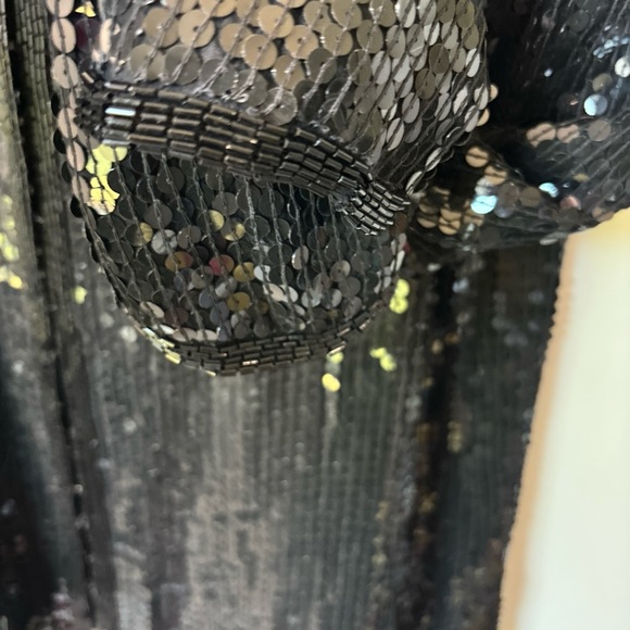 Vintage 90s Stenay Black Silk Beaded Jacket Blouse Women’s Small Evening - Picture 7 of 10